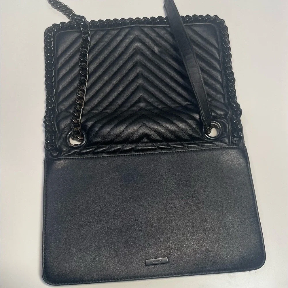Aldo Black Chevron‎ Crossbody Bag